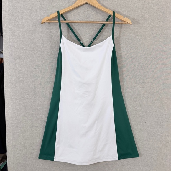 Wilo The Label Dresses & Skirts - WILO Women's Built-in Compression Shorts Tennis Mini Dress Large Green White